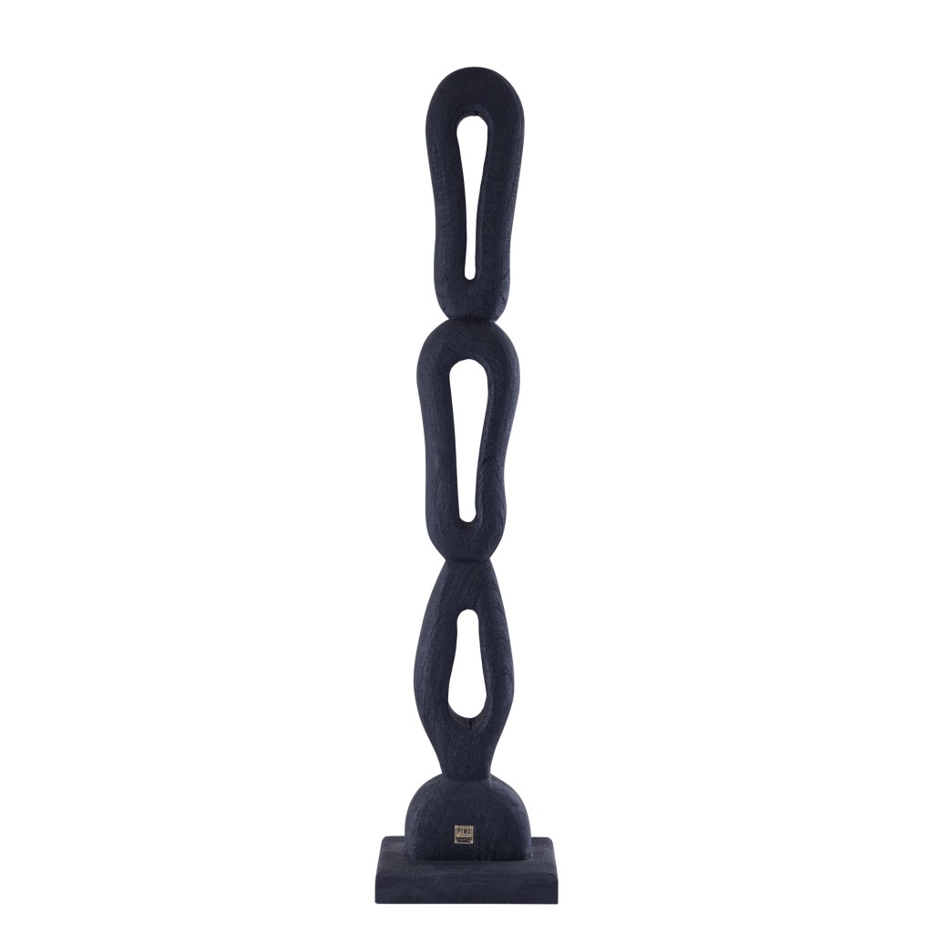 Rhyce Black Mango Wood Statue Open Figure L