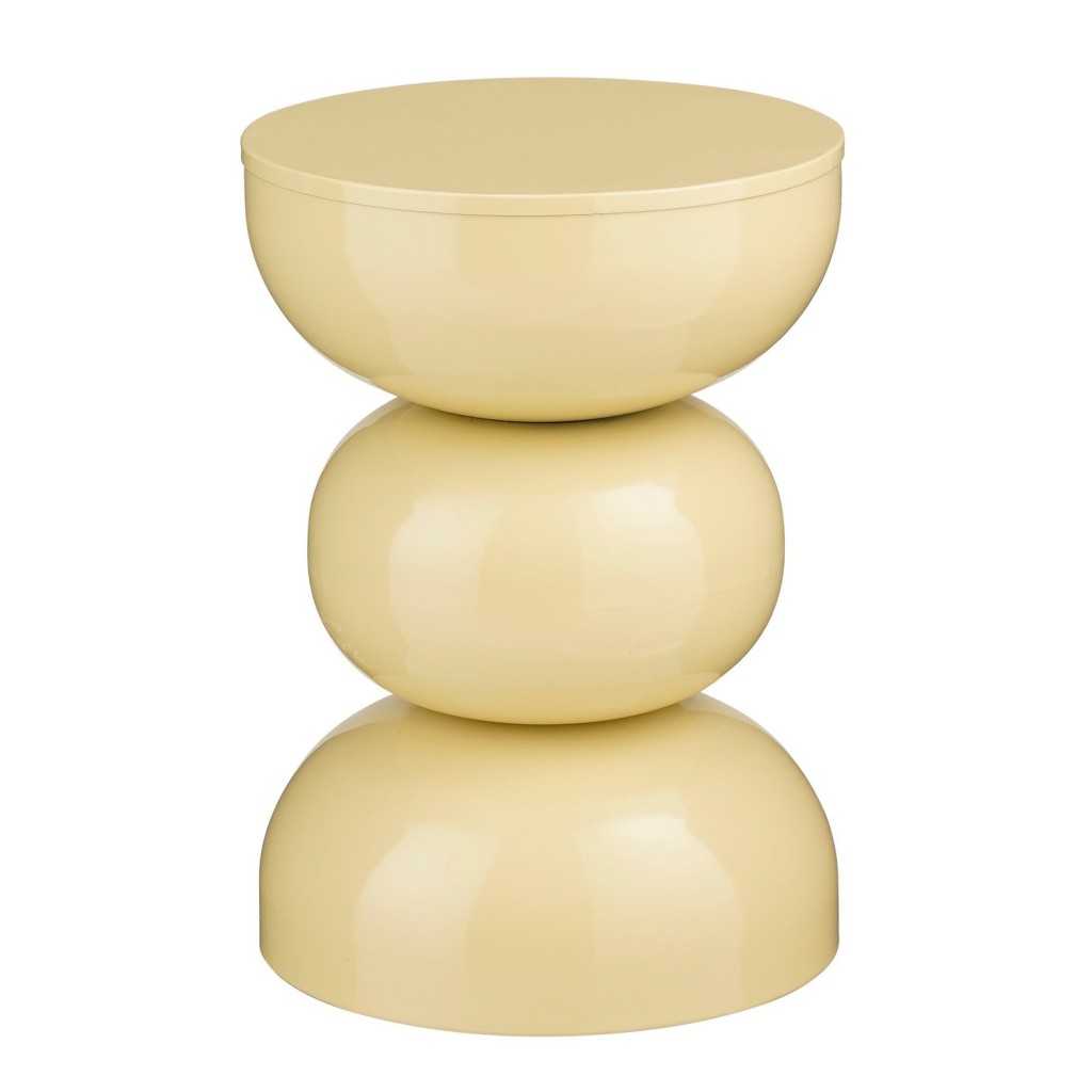 Luna Bijzettafel - H46 x Ø32 cm - IJzer - Beige