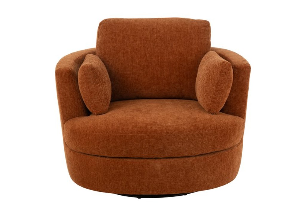 J-Line sofa swiv - poplar wood/foam - rust