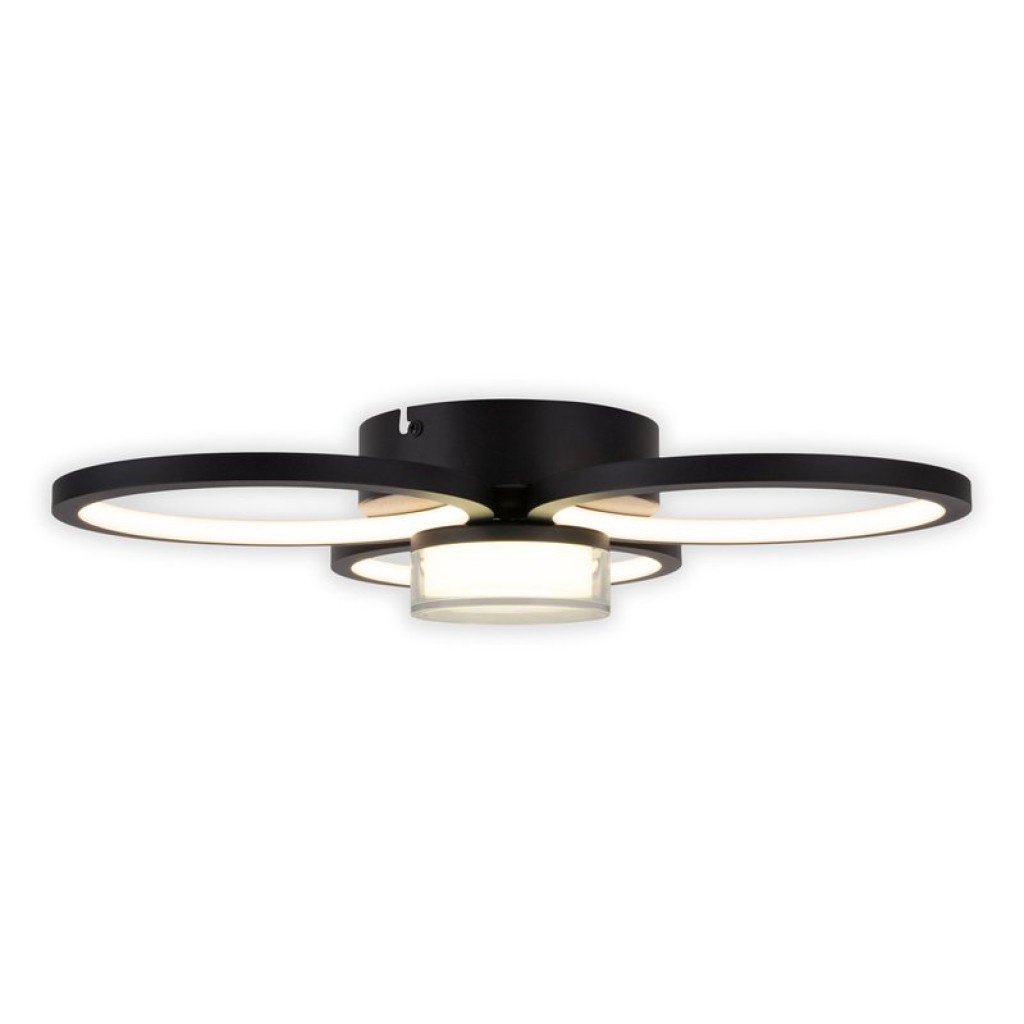 LED ceiling light "Cimo" made of black metal and plastic, Ø approx. 43.6 cm, dimmable by wall switch