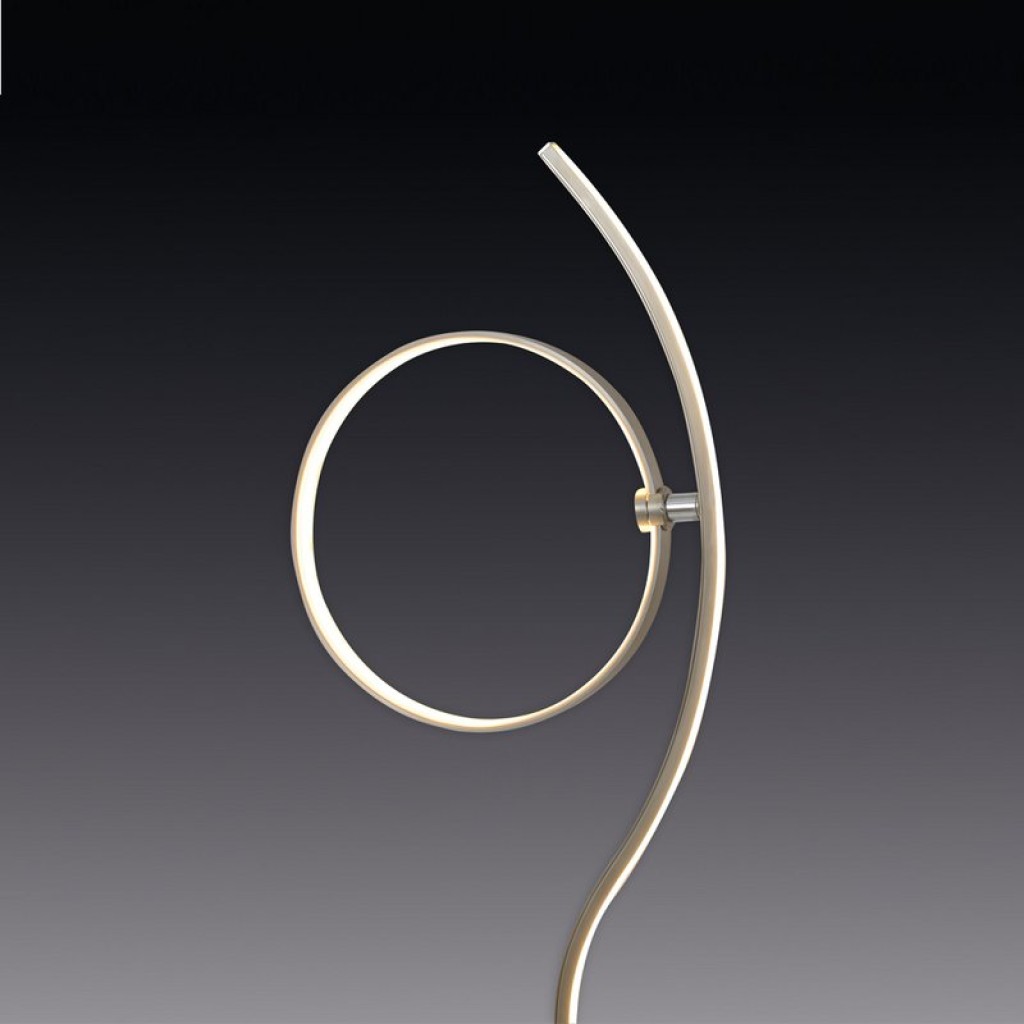 LED standing lamp "Loop Line" 150 cm high, with integrated LED stripe, made of metal and plastic