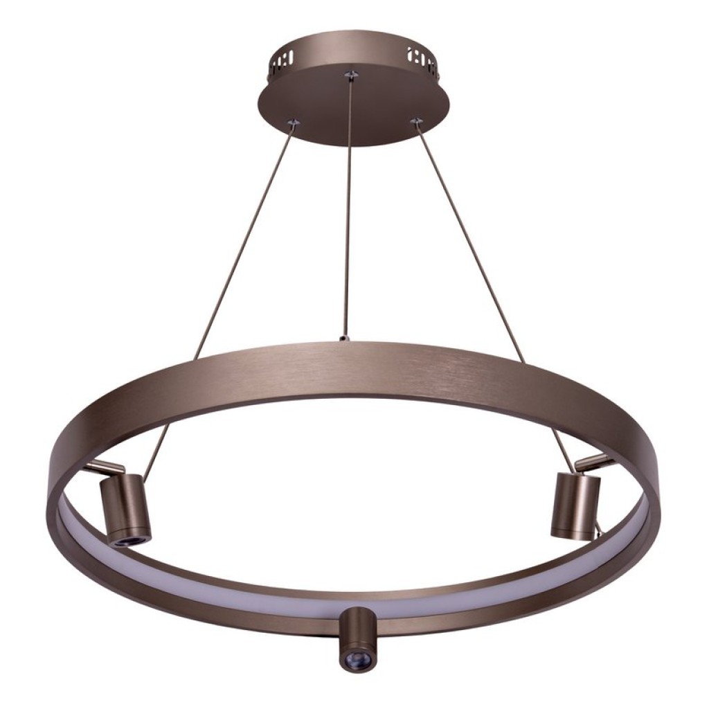 LED Pendelleuchte ""TRISTAN", moderne Pendellampe aus Metall und Kunststoff in Stahl-blank, die LEDs sind fest verbaut. Mit ca. 58 cm Ødie ideale Beleuchtung für Wohnzimmer, Esszimmer oder Küche.