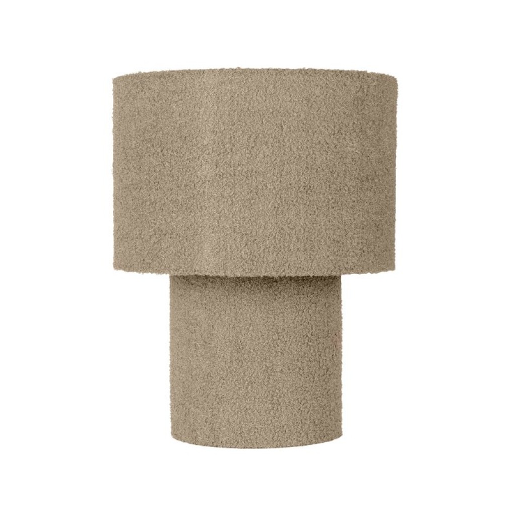 Table lamp "Fluffy" with text blades and foot in Almond, E27, approx. 31 cm high