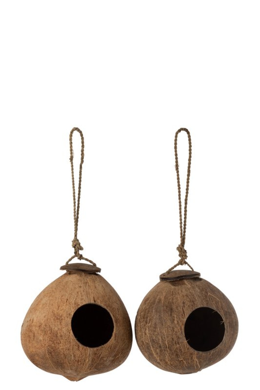 J-Line Coconut House decoration - birdhouse - wood - natural - L