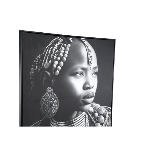 Romaan Black Polyester Painting Rectangle Woman L