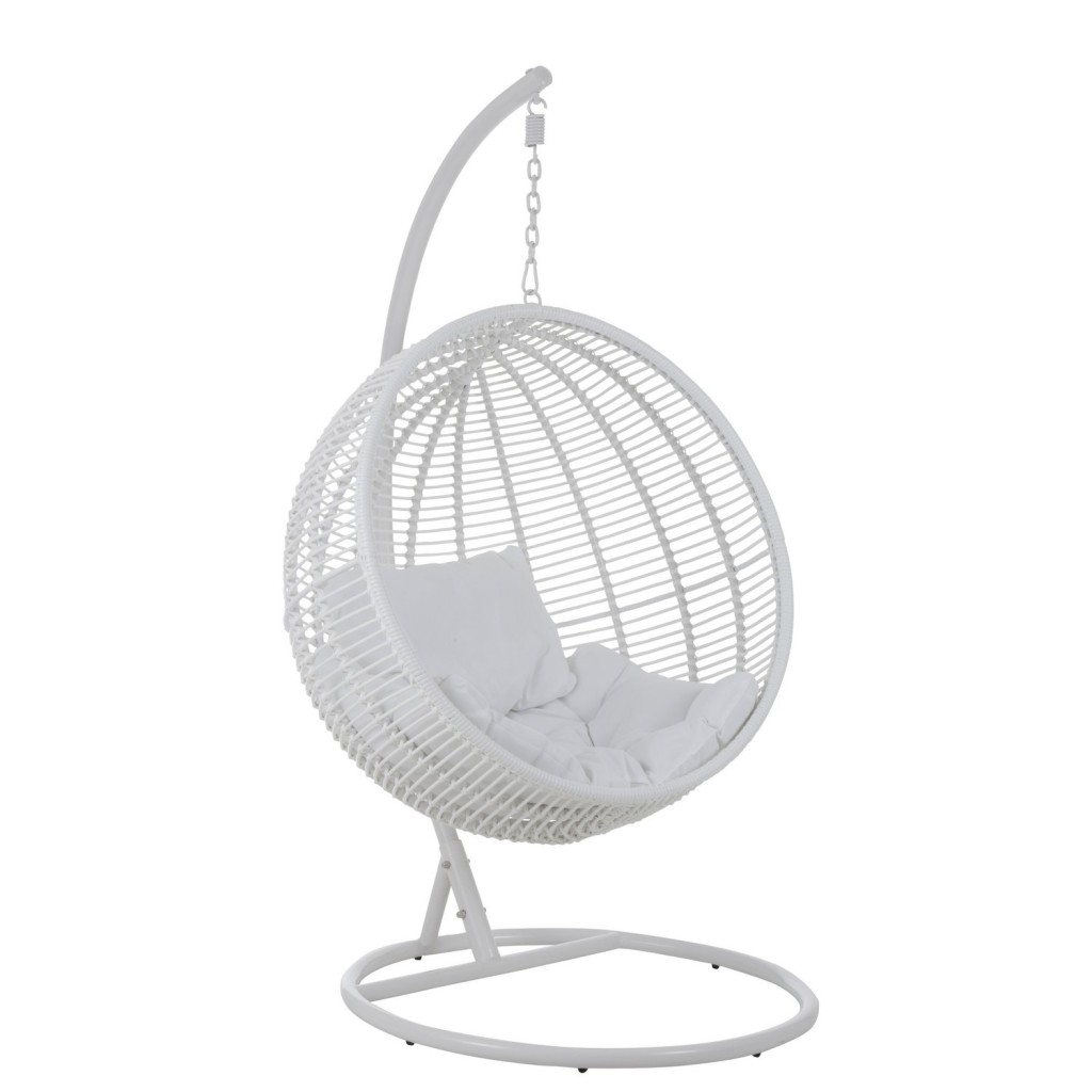 J-Line hangstoel Rond - staal - wit
