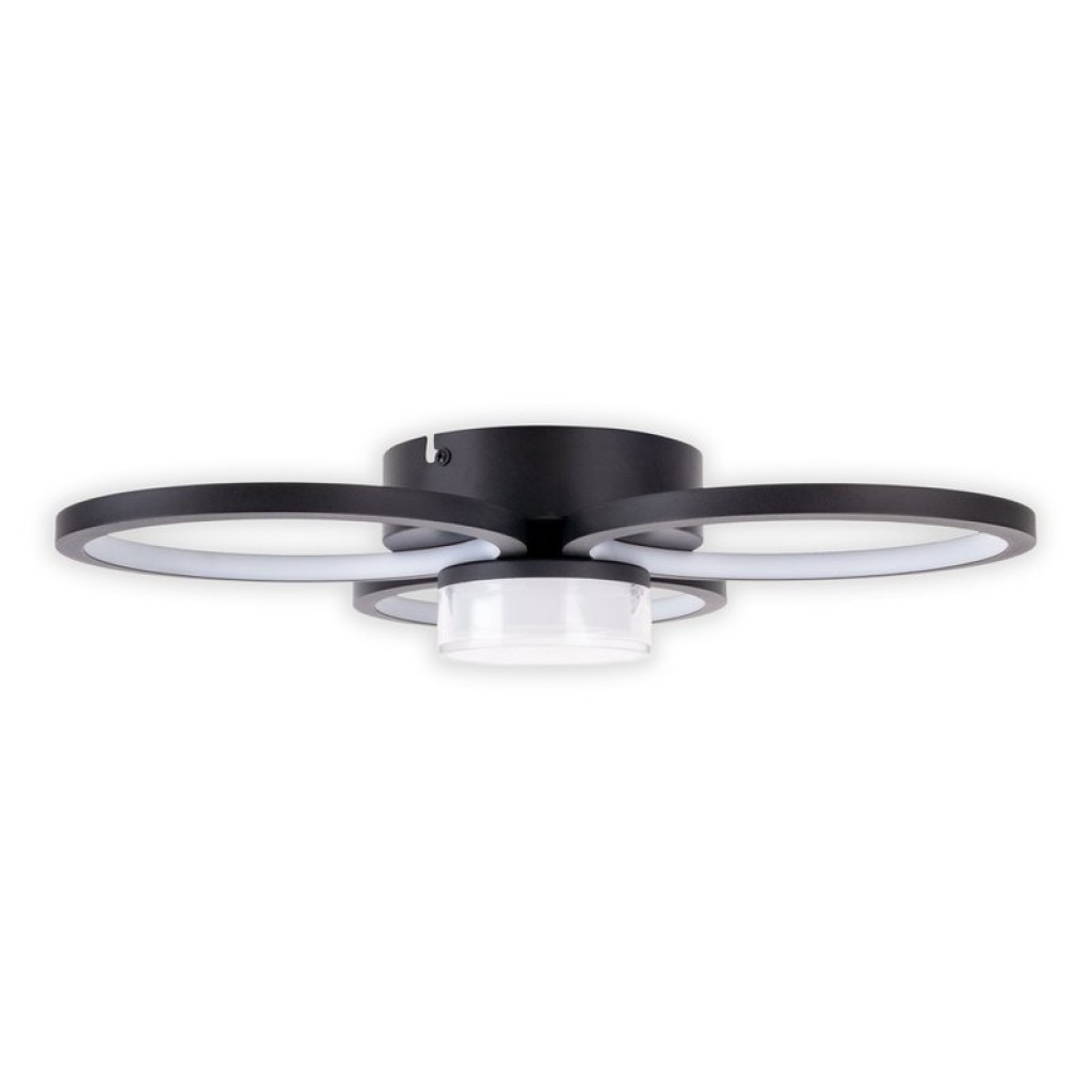 LED ceiling light "Cimo" made of black metal and plastic, Ø approx. 43.6 cm, dimmable by wall switch
