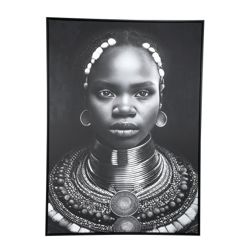 Romaan Black Polyester Painting Rectangle FaceL