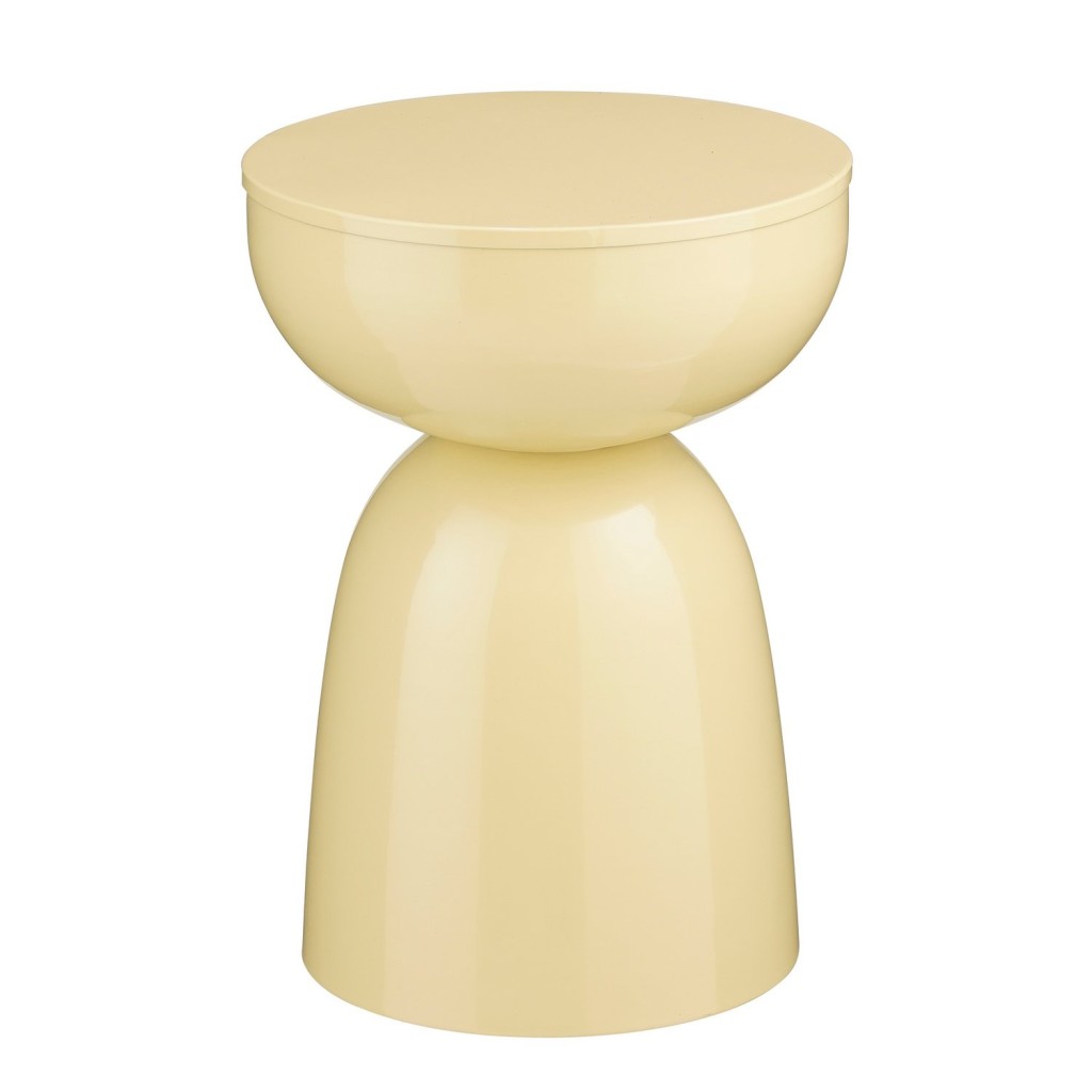 Elliot Bijzettafel - H45 x Ø32 cm - IJzer - Beige