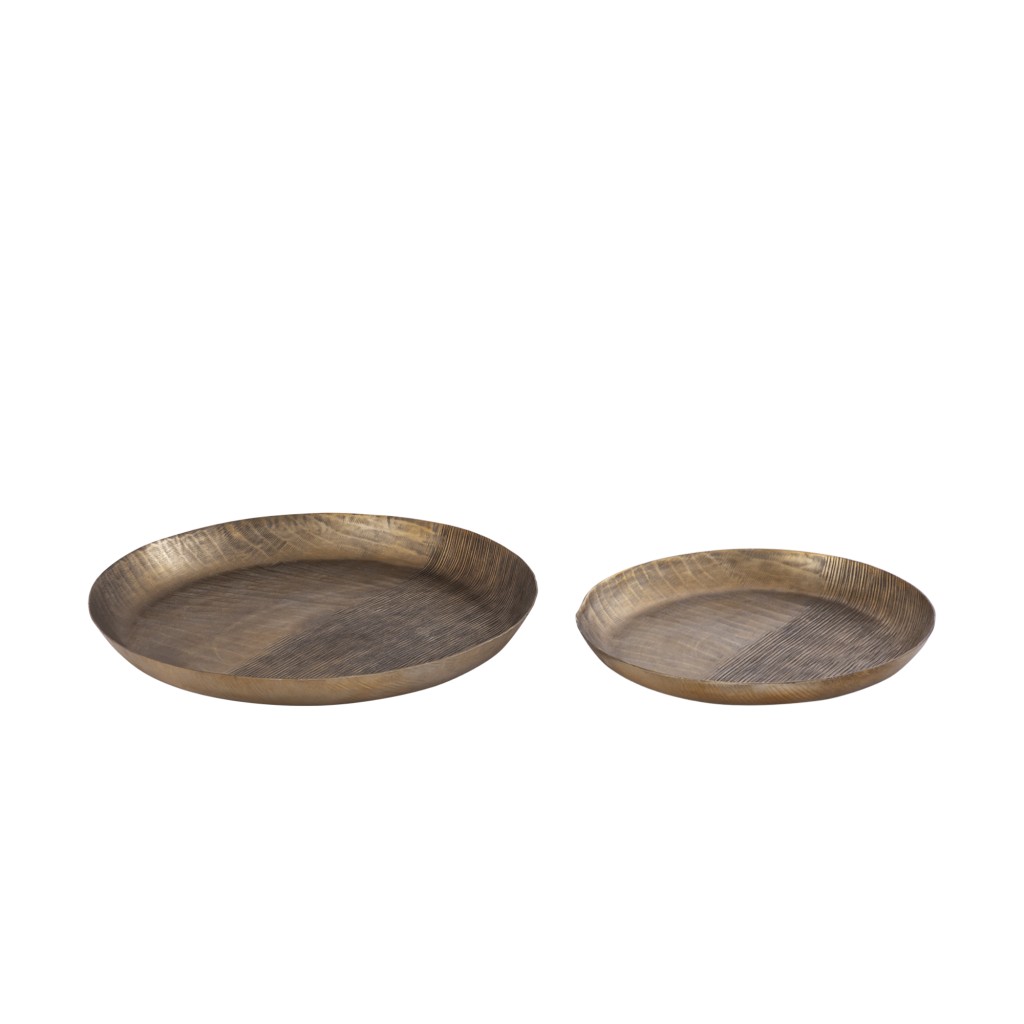 Jowad Antique Gold Alu Sheet Bowl Ribbed Round L