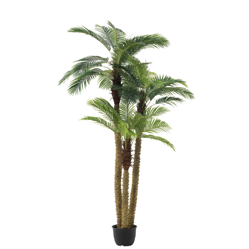J-Line Palmboom 3Delig Real Touch In Pot Plastiek Groen