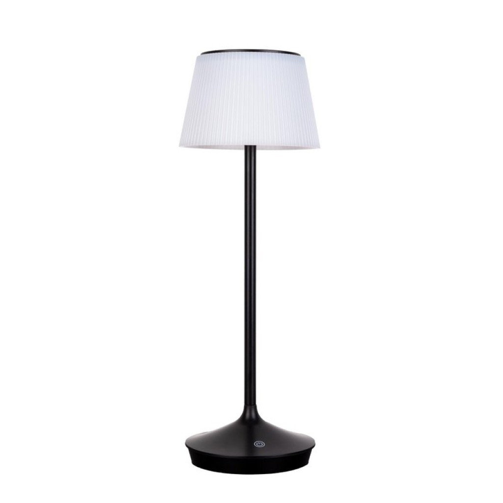 LED Leuchte "EMMI" für Außen und Innen, Tischlampe aus Metall und Kunststoff , mit fest verbauten LEDs, LED Tischlampe für Balkon, Terrasse, Garten, Wohnzimmer, Wintergarten, ca. 38 cm hoch