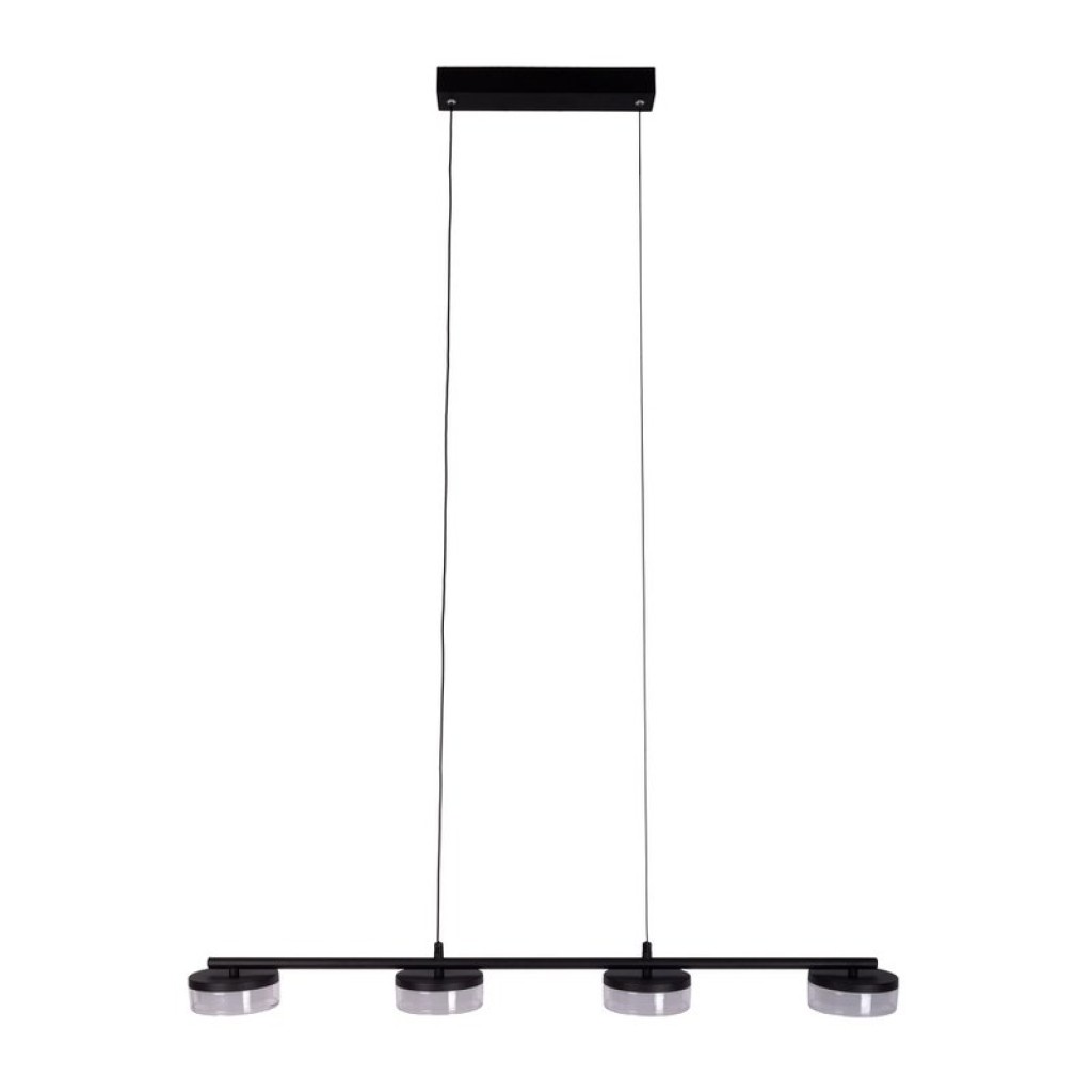 LED pendant lamp "Cimo" made of metal and plastic in black, with integrated LED, length 96 cm