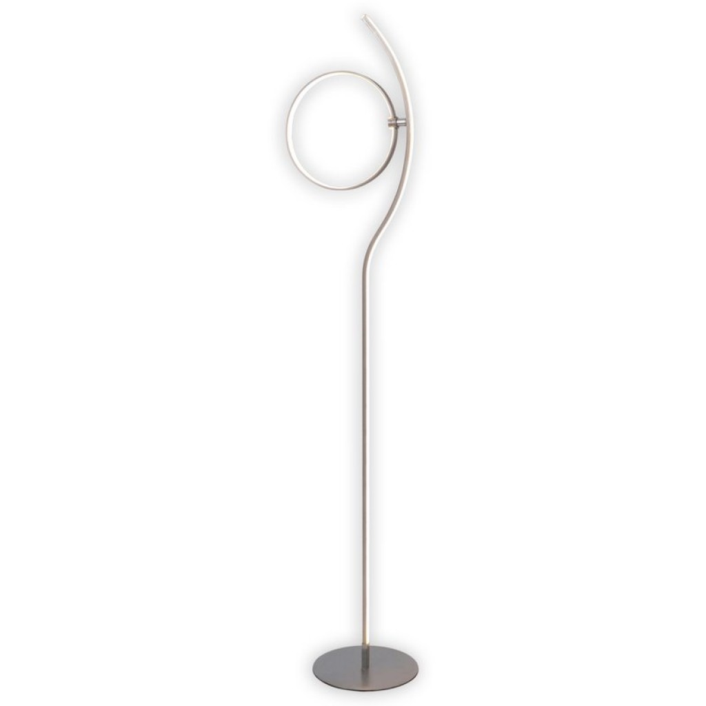 LED standing lamp "Loop Line" 150 cm high, with integrated LED stripe, made of metal and plastic