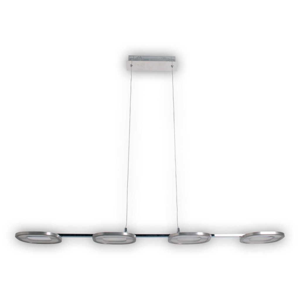 LED pendant light "Beam" made of metal and plastic in steel-blank, with integrated LED