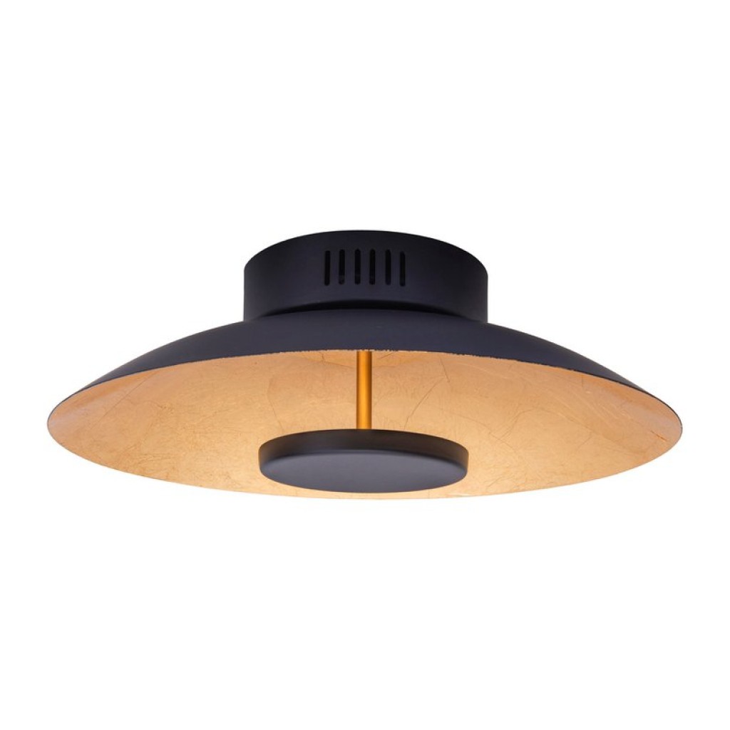 LED ceiling lamp "Firenze" metal ceiling lamp in black, and gold, LED firmly installed, lighting for living room, office or the entrance rod 30 cm diameter