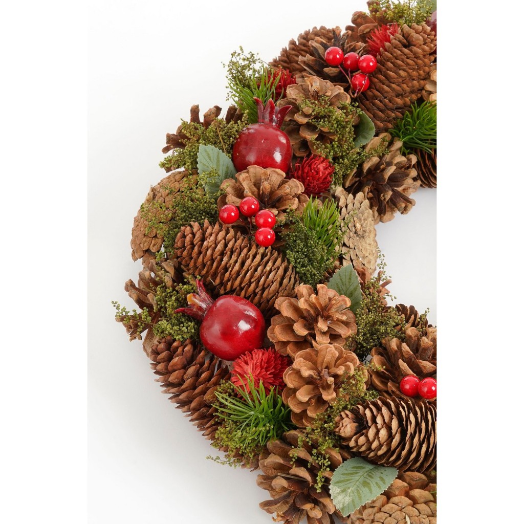 Landon Kerstkrans met Dennenappels - H9 x Ø45 cm - Bruin