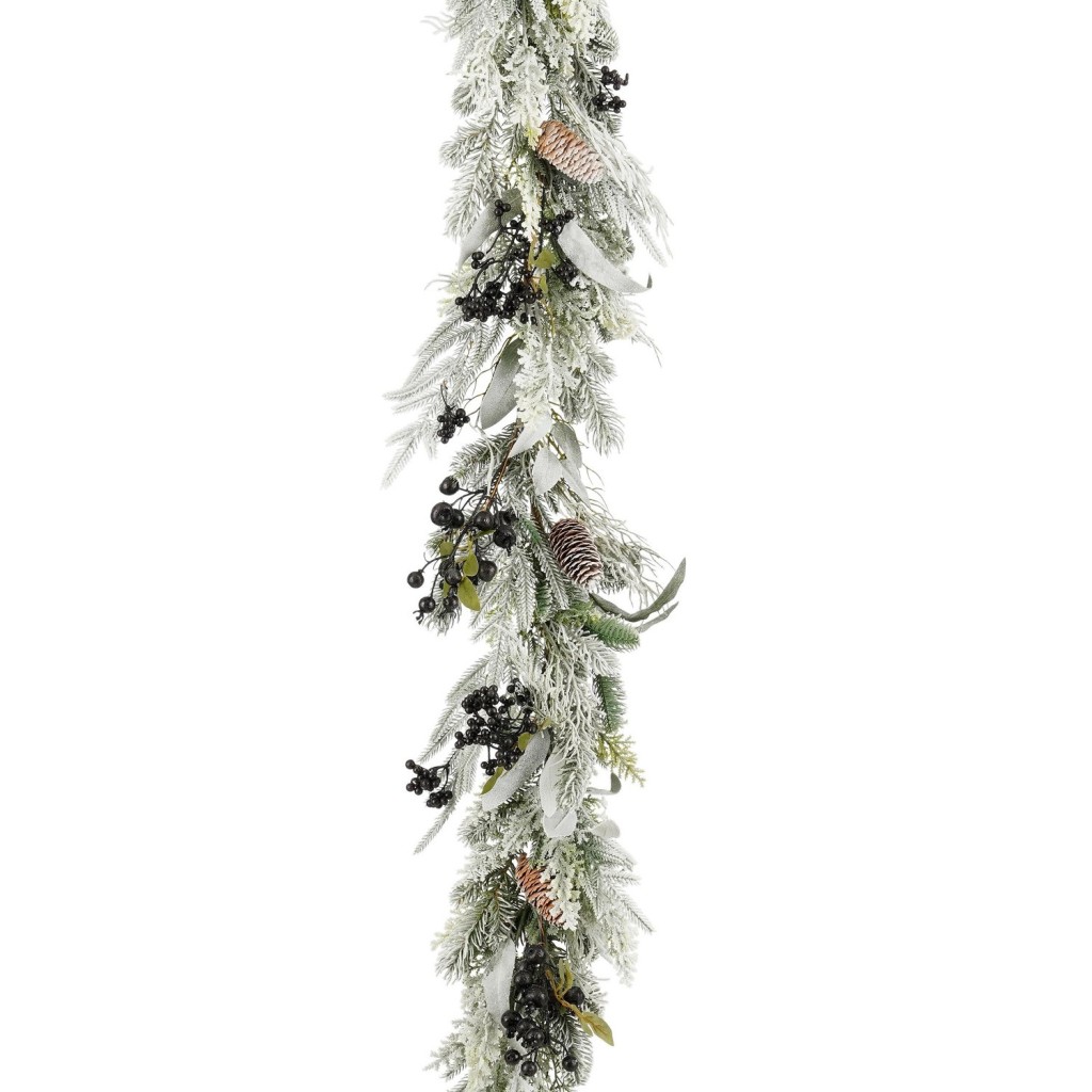 Vesper Guirlande met Dennenappels - L180 x B15 x H10 cm - Groen, Zwart