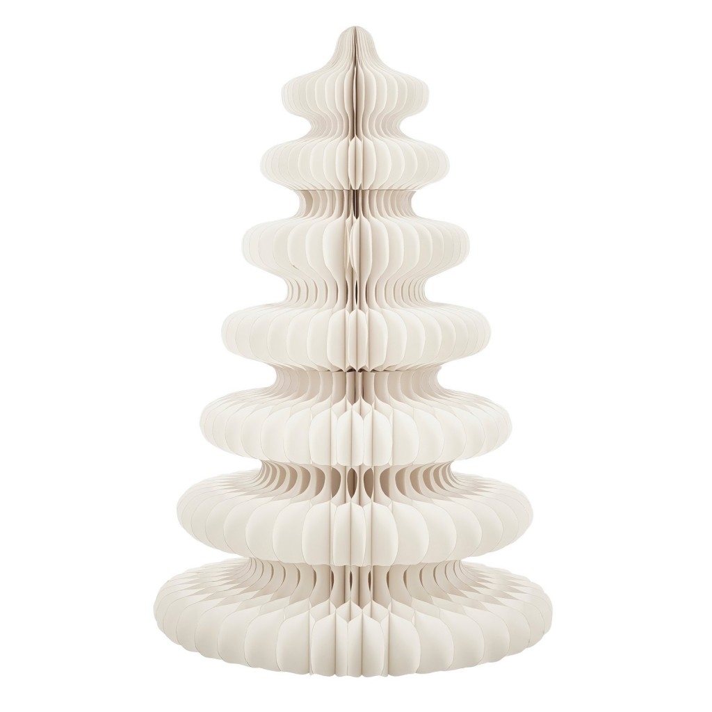 Decoratie Kerstboom - H152 x  Ø104 cm - Papier - FSC 100% - Wit