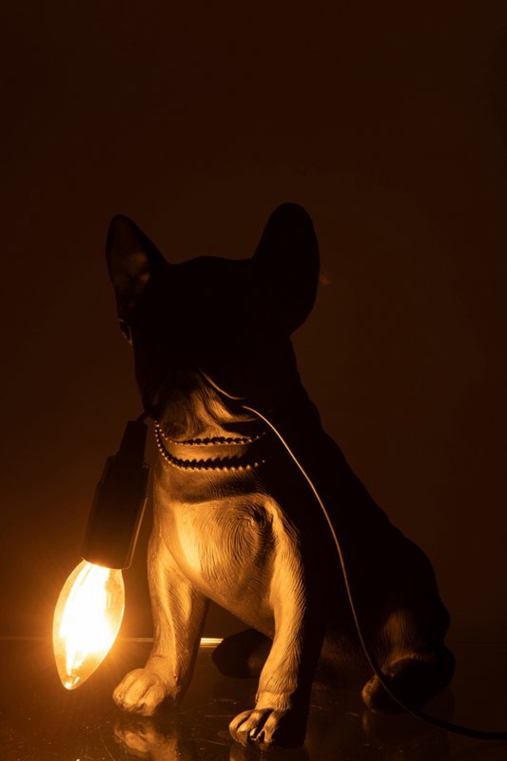 J-Line table lamp Bulldog - polyresin - black