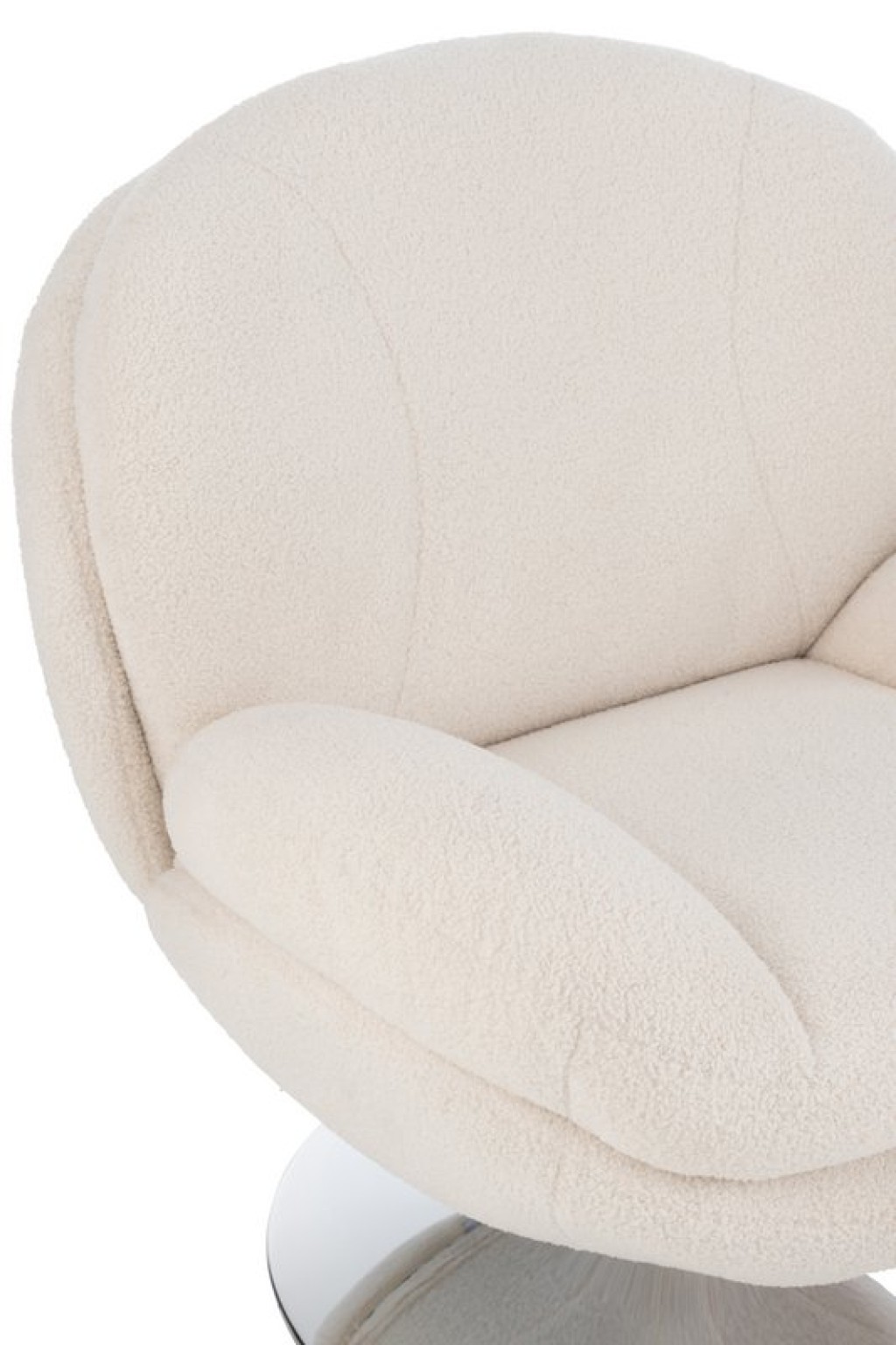 J-Line Relax Zetel+ Voetbank Metaal/Multiplex Creme/Zilver