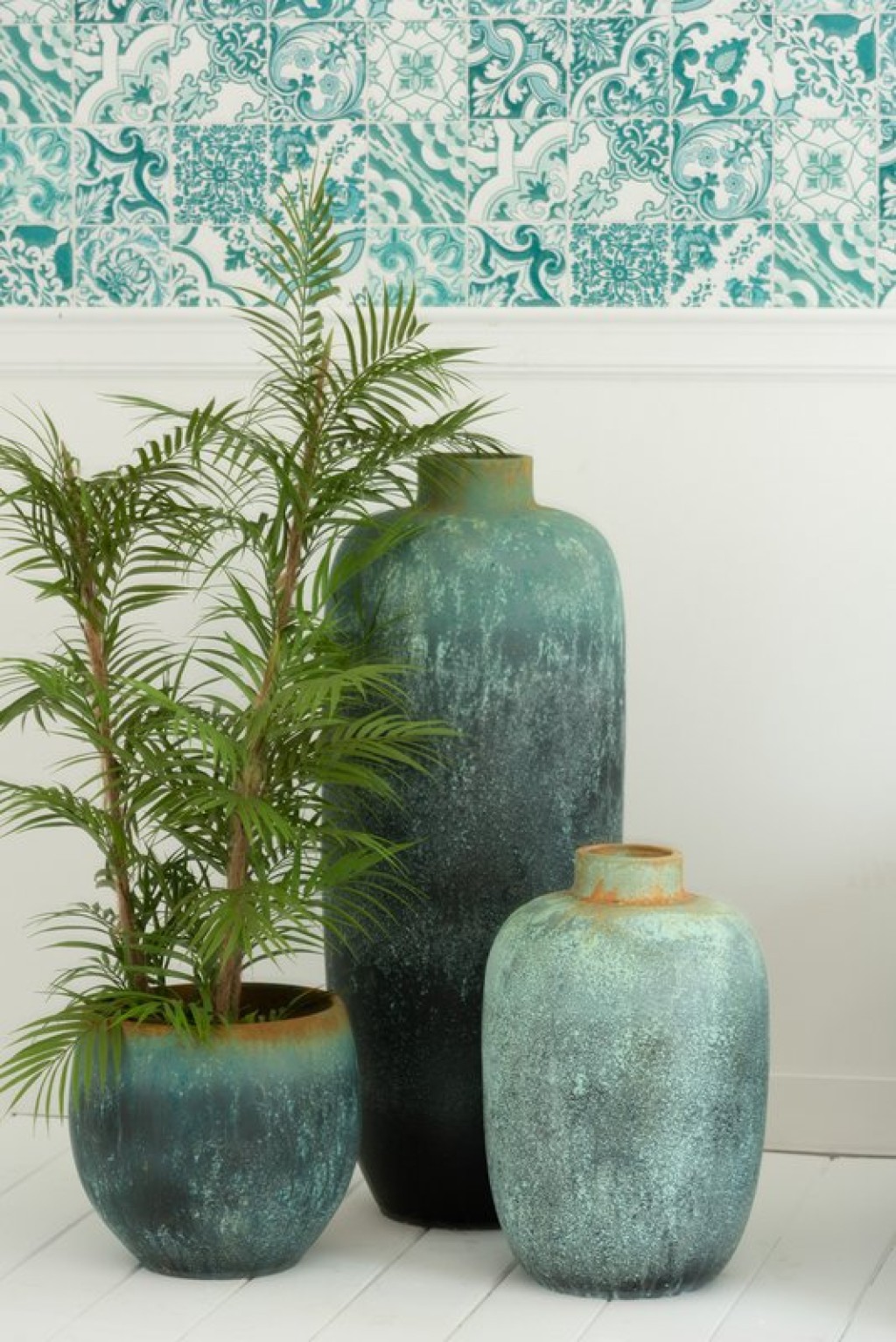 J-Line Vase Vintage Ceramic Azure Small