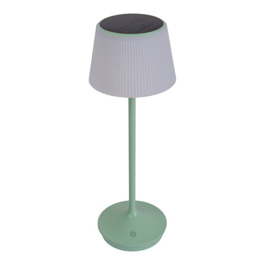 Solar battery lamp "Emmi" 38 cm high, umbrella Ø 13 cm, metal in MINT and white plastic, for the outdoor area, dimmable CCT.
