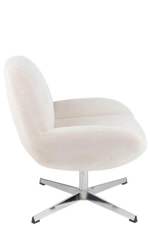 J-Line Lounge chair Chill Metal/Plywood Cream/Silver