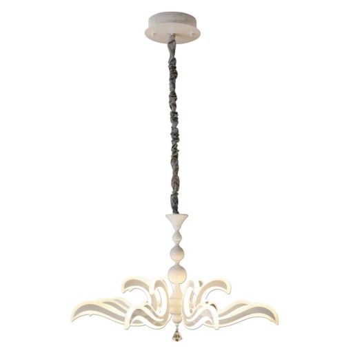 LED crown "Ludwig" white Ø 66cm, with firmly installed LEDs, metal in white