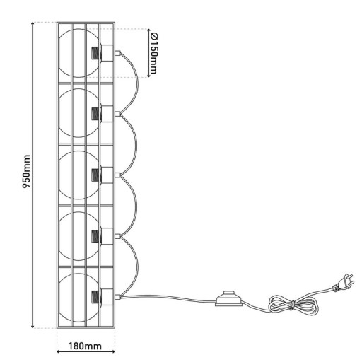 Glass-standing lamp "Cesta" floor lamp made of black metal wire and tinted glass, with E27 socket, 95 cm high, for dining room, living room, hallway or office,