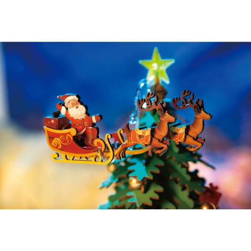 Robotime, Muziekdoos Hout DIY 3D Puzzel Christmas Melody Tree, AMS01, 30x30x40cm