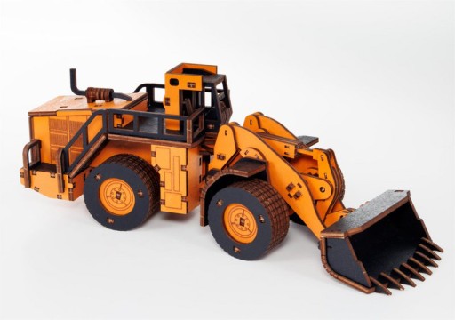 Eco Wood Art 3D Mechanical puzzle, Loader, 3984, Orange, 32.1x11.6x10.3cm