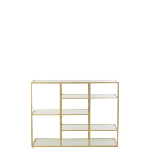 J-Line Console Ijzer/Glas Goudkleurig