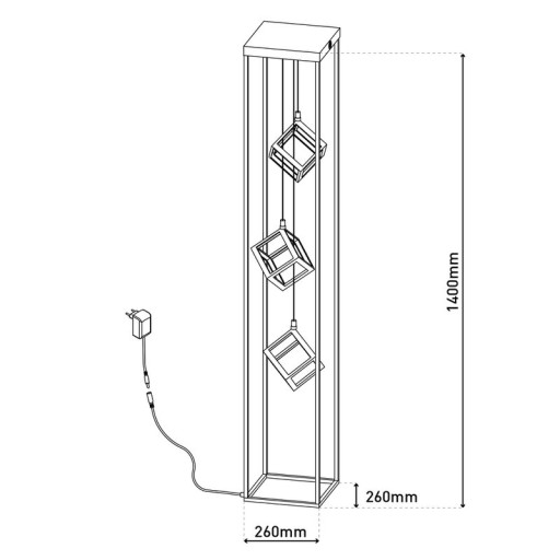 LED floor lamp h: 140cm "Tripoli"