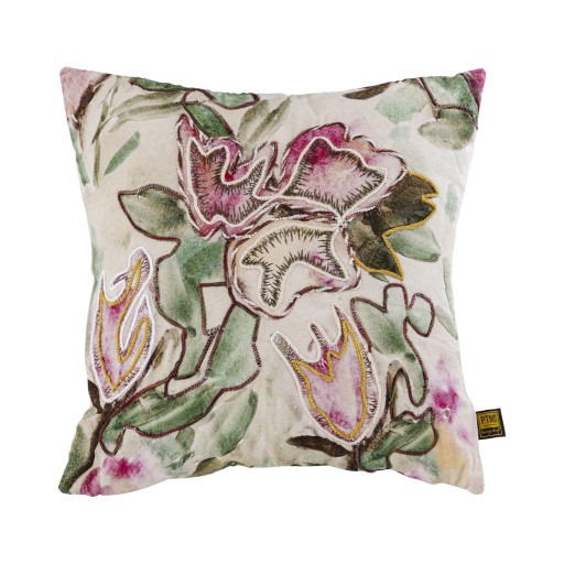 Ayumi Roze Vierkante Katoenen Kussenhoes | Abstract 45x45 cm - Product afbeelding