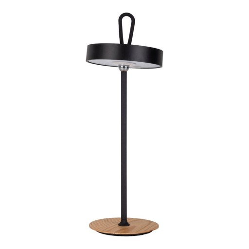 LED battery table lamp magnetic for outside and inside, made of metal and plastic in black, 36 cm high