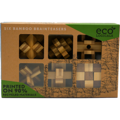 Brainteaser Ecological set of 6 Wooden Puzzles, Project Genius, EC003