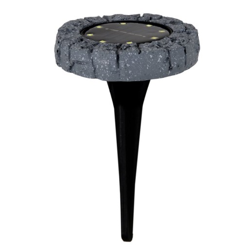 4 Set LED solar-floor-so-spit "Kian", for outside, plastic floor lamp in gray, with integrated LED