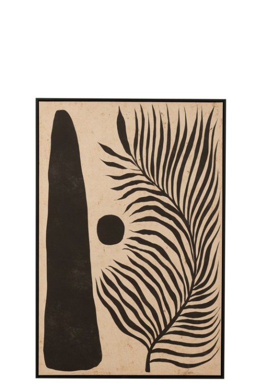 J-Line Frame Leaf Abstract Wood/Canvas Brown/Black