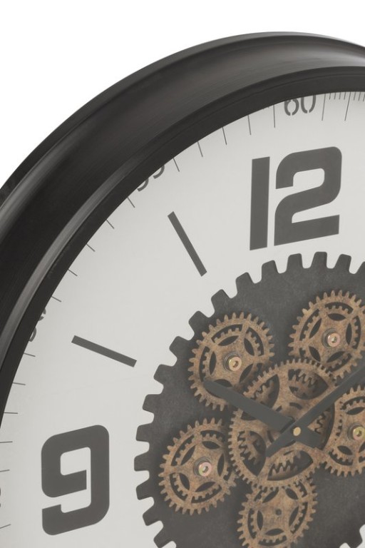 J -Line Klok Tandiel - Wood - Black/White - Large - Ø 60 cm