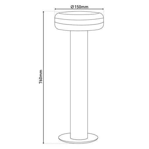 LED outer socket light "mushroom", made of metal and plastic in anthracite, with integrated LED