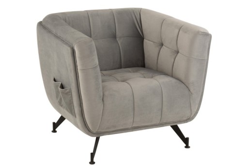 J-Line lounge chair - 1 person - textile/metal - light gray
