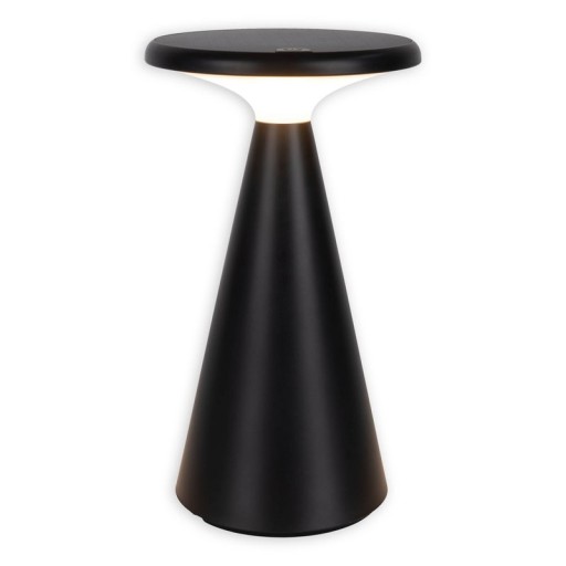 Solar battery table light "Palu" for outside and inside, made of plastic in black, 20 cm high