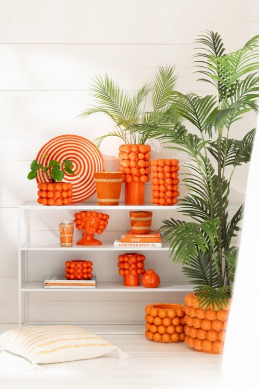 J-Line Bergpalm in Pot Plastic Green/Black Large