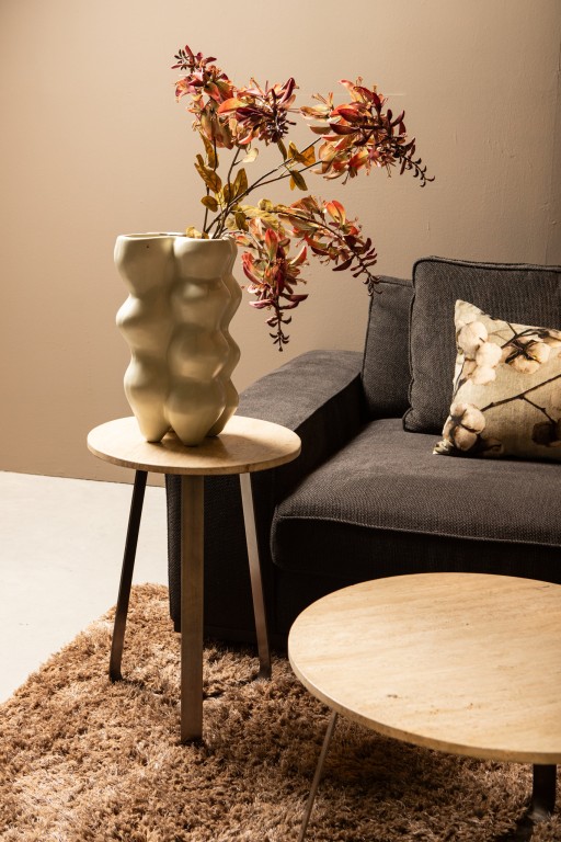 Micka Black Travertine Coffeetable Round Small