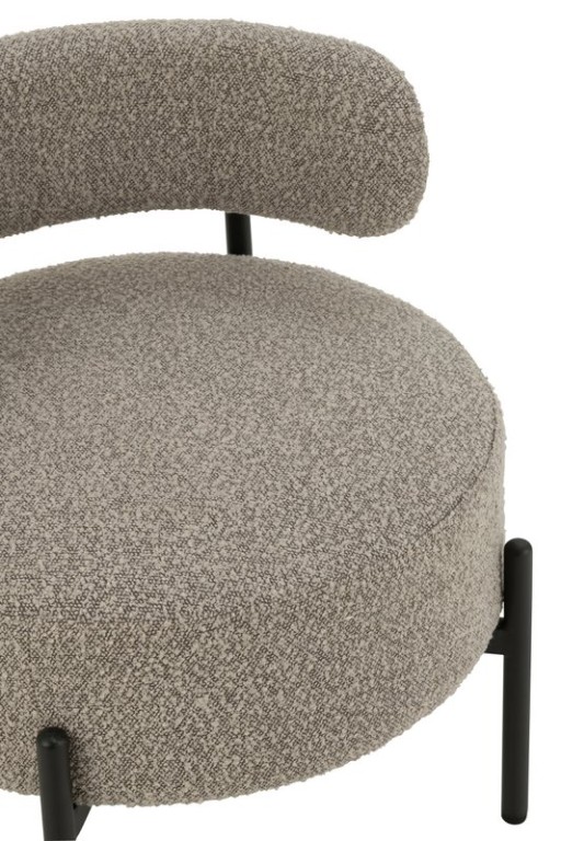 J-Line Lounge chair Boucle Plywood/Polyester Gray/Black