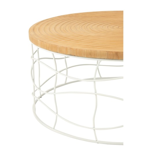 J-Line Salontafel Ijzer/Sparhout Naturel/Wit