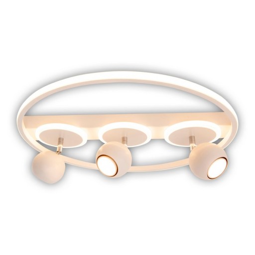 3 SPOT LED ceiling lamp "Ronda" Ø 50cm, made of metal and plastic, white, GU10, spots inside