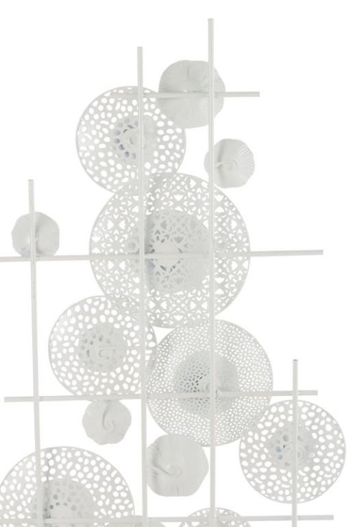 J-Line wall decoration Flowers - metal - white