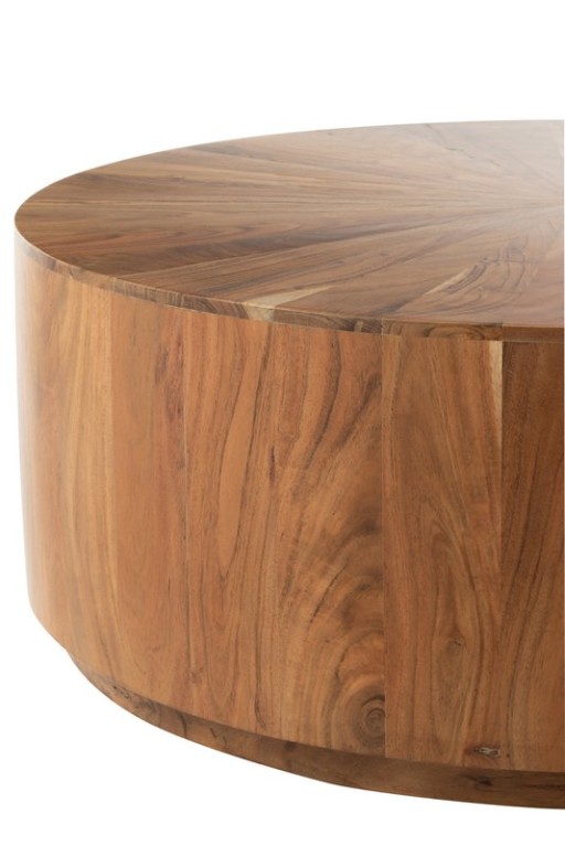 J -Line Coffee Table Round - Wood - Natural